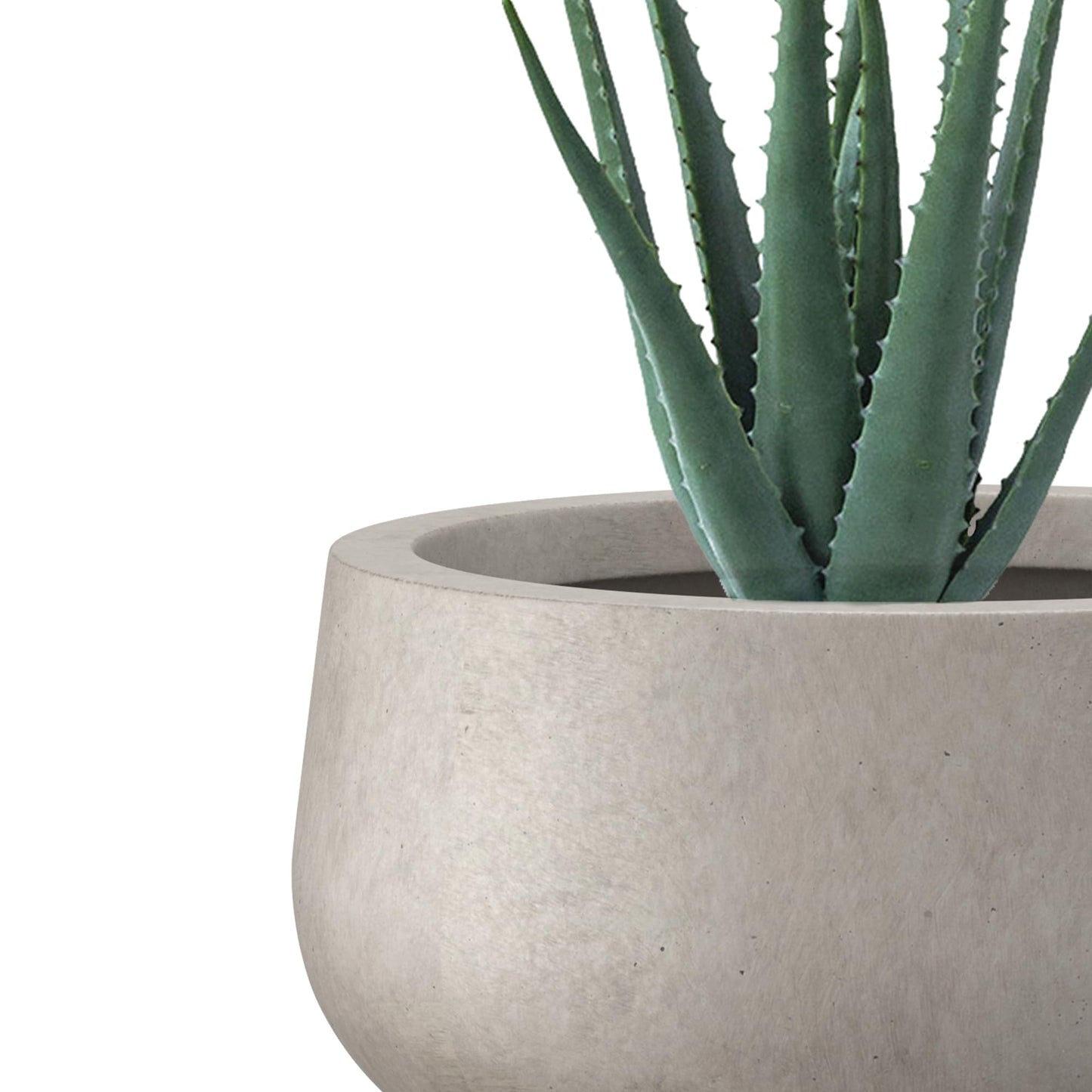 Kante 19.6",15.7",11.8" Dia Round Concrete Planters Set of 3, Outdoor Indoor Large Plant Pots with Drainage Hole, Modern Curvaceous Design, Weathered Concrete