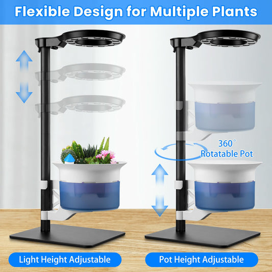 Smart Plant Lights for Indoor Growing,Venus Fly Trap Terrarium Kit with Light&Stand,Self Watering Pots for Indoor Plants,Smart Plant Pot with LED Grow Light&Timer for Succulents,Herbs,Flower