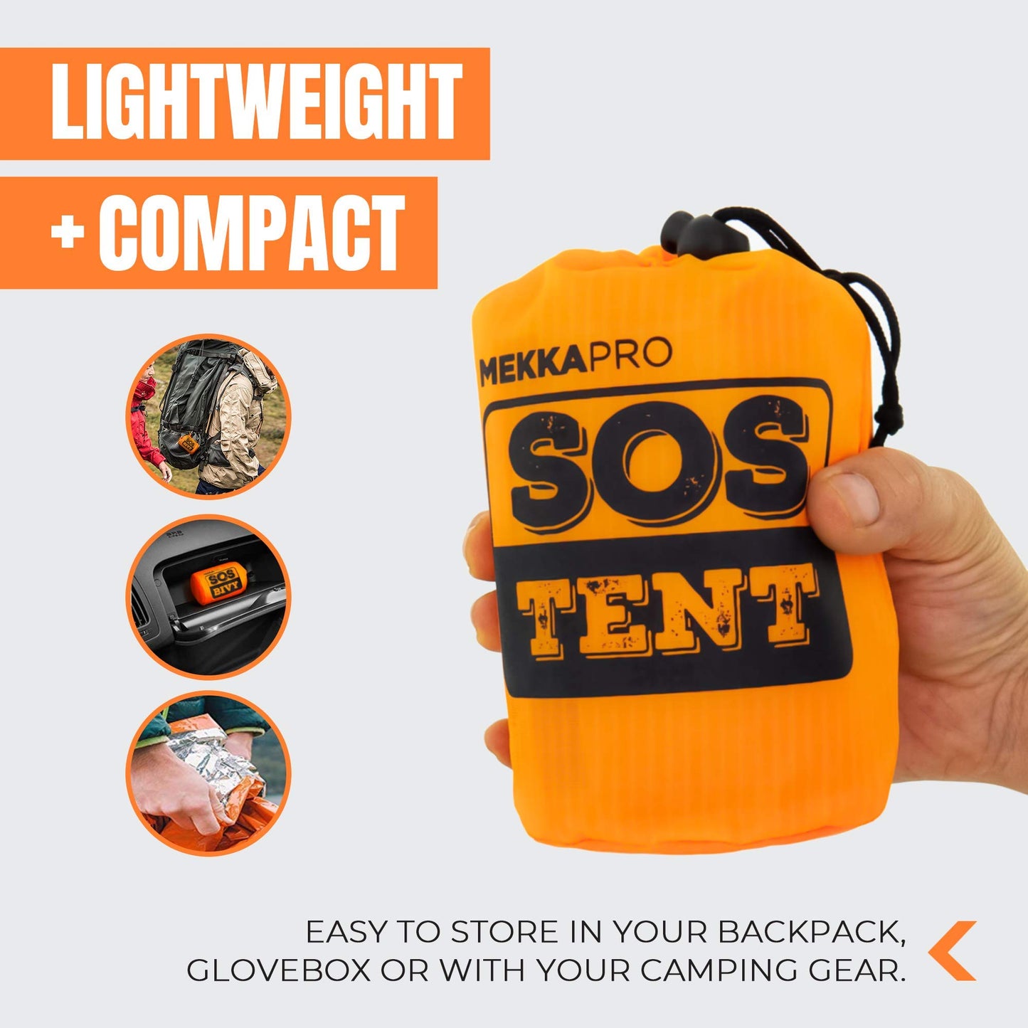 MEKKAPRO Emergency Shelter, Survival Tent, 2 Person Waterproof Structure, Portable System for Extreme First Aid Survival Kit Use, Water & Windproof Tube Tent for Camping, Hiking and Outdoor Activities