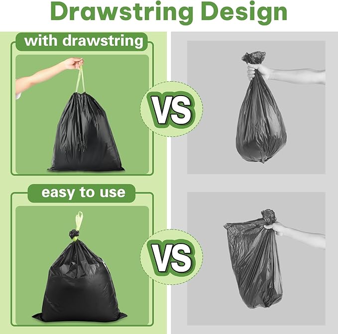 100 Portable Toilet Bags, Camping Toilet Bags, Biodegradable Toilet Bags with Drawstring & Lemon Scent, Compostable Bags for 5-8 Gallon Bucket Toilet Seat for Outdoor Camping Car Travel