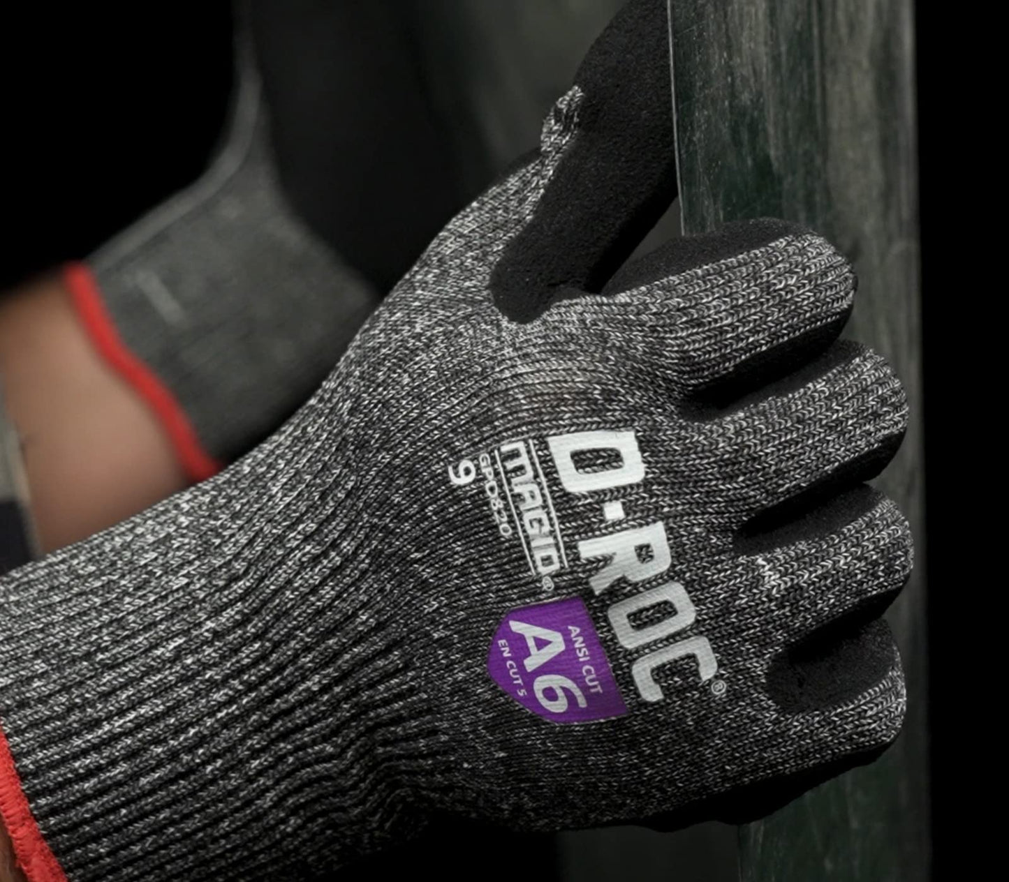 MAGID D-ROC ANSI A6 NitriX Palm Coated Touchscreen Gloves, 12 Pairs, Size 10/XL, GPD820