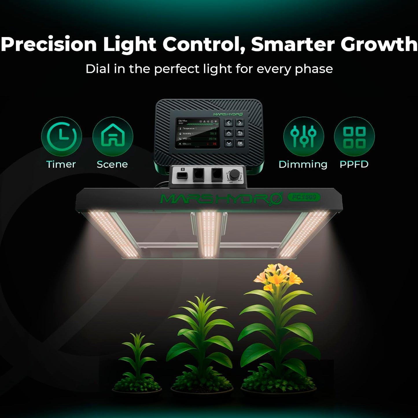 MARS HYDRO FC4800 EVO Bar LED Grow Light 4x4 480W Full-Spectrum and iControl for Grow Tent, Smart Grow Room Controller, Smart Environmental with Temperature, Humidity, VPD,Timer, Cycle