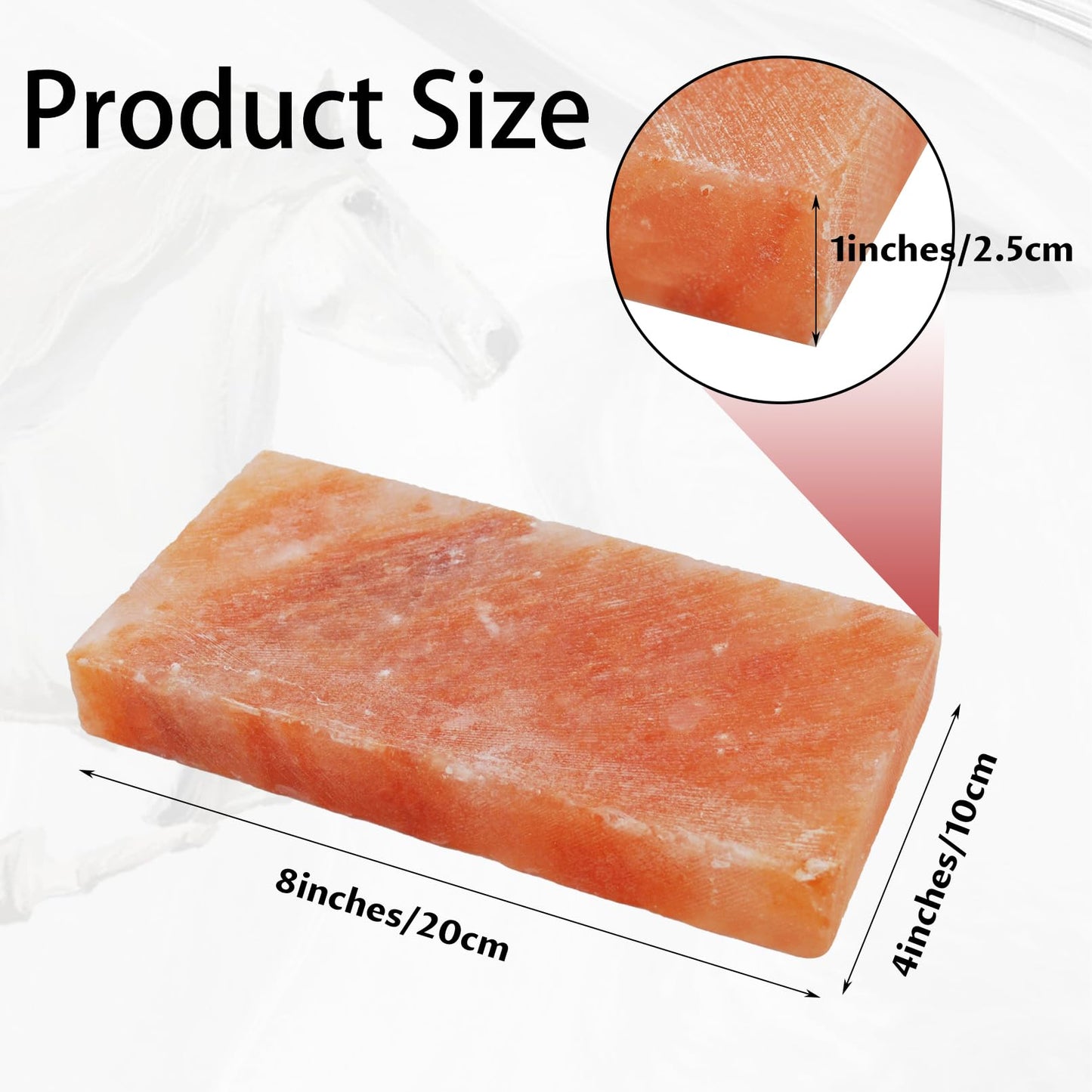MUYG Himalayan Rectangle Horse Salt Lick Brick for Cattle, Goats, Cows and Other Livestock, 100% Natural Animal Salt Blocks for Deer Provide Minerals(1 Pcs | 8 x 4 x1 Inches)
