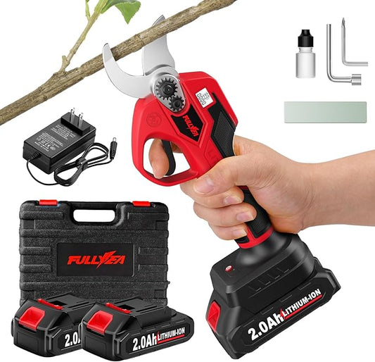 Electric Pruning Shears Cordless, 1.4" Cutting Diameter, Cordless Pruning Shear with SK5 Blades & LCD Display, Branch Cutter with 2*2.0Ah Batteries, Electric Pruners for Gardening Tree Branch