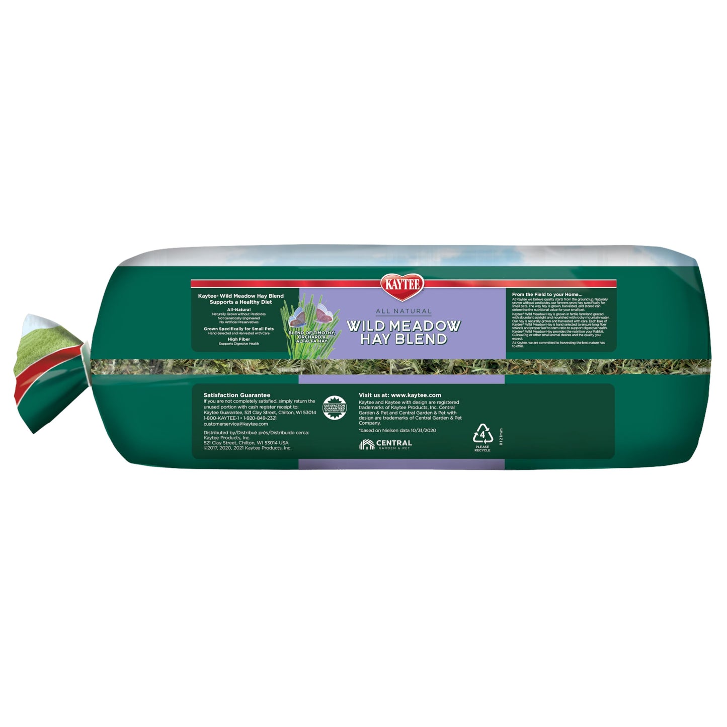 Kaytee All Natural Timothy Hay Wild Meadow Hay Blend for Guinea Pigs, Rabbits & Other Small Animals, 24 Ounce