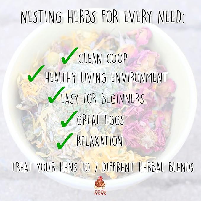 Pampered Chicken Mama Backyard Chicken Nesting Herb Starter Bundle - 7 Different Nesting Herb Blends! (3 lbs Total)
