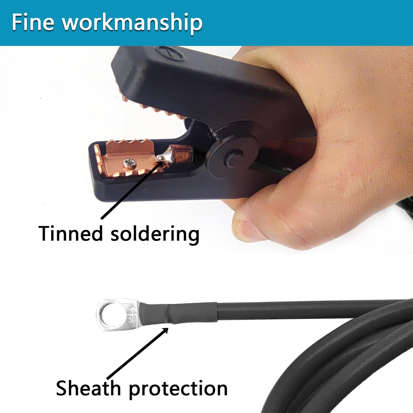 Minidodoca Electric Fence Wire - Grounding Rod, Connect The Energizer and Electric Fence Charger Solar Powered, Solar Electric Fence Lead Wire with Alligator Clip, for Generator Electric Fence