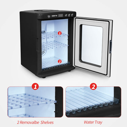 RYFT Incubators for Hatching Eggs, 25L Portable Reptile Scientific Lab Incubator with 5°C-60°C, 12V/110V Heating and Cooling for Small Reptiles (Black)