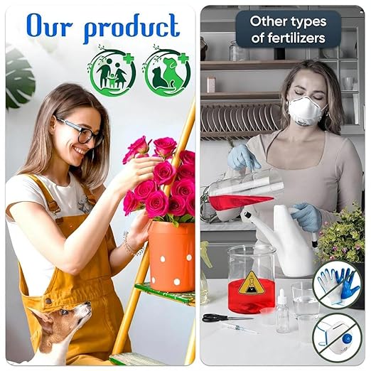 Made in The USA Rose Plant Food – Easy Cut & Stick Liquid Fertilizer for Thriving Blooms & Vibrant Foliage – Convenient 12-Pack Nutrient Solution