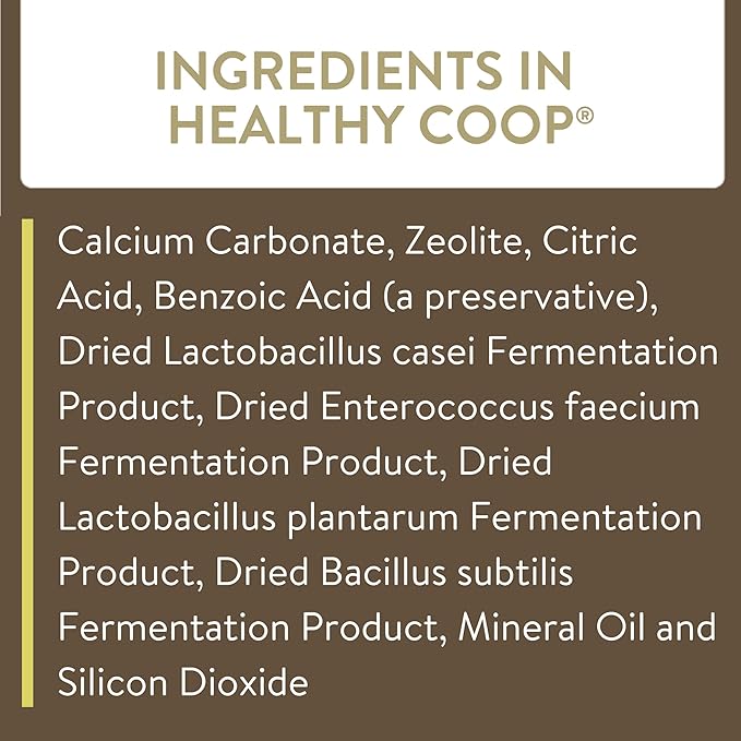 Healthy Coop, Litter Additive for Chicken Coop with Probiotic & Acidifier, Reduces Odor, Wetness & Bacteria, 6lbs
