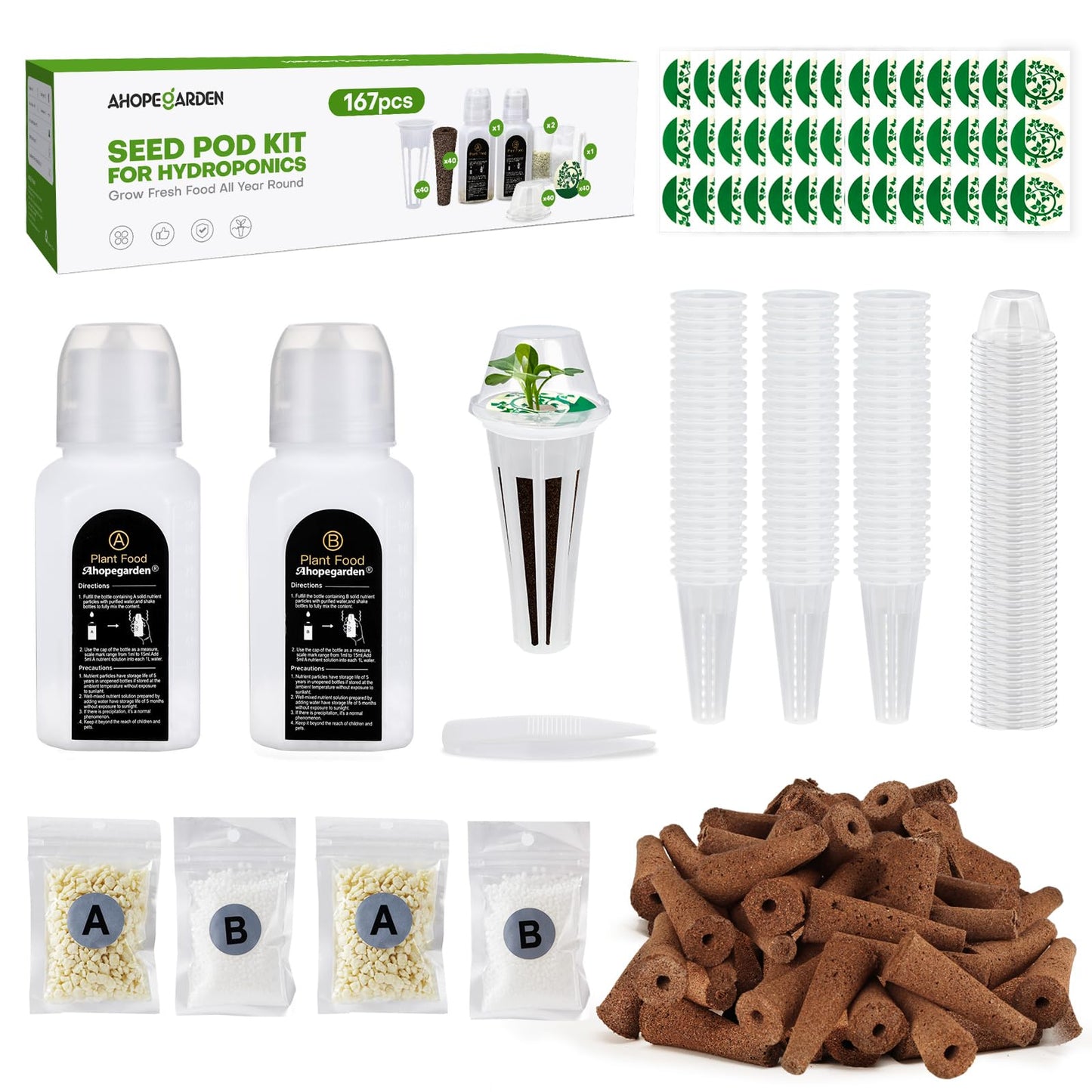 Indoor Garden Hydroponics Growing System 60 Pods + 167pcs Seed Pod Kit
