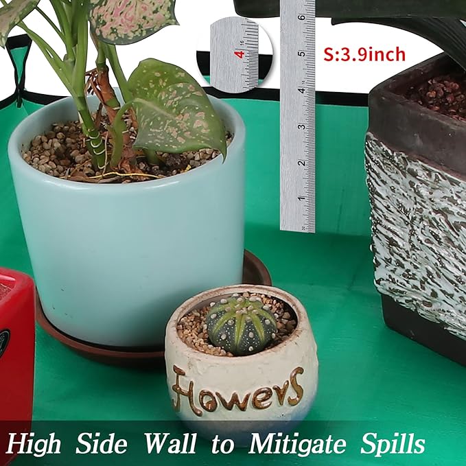 Azureblue Plant Repotting Mat for Indoor Plants Potting Soil Mix, Waterproof Plant Repotting Tray, Potting Mat Gardening Tray for Indoor Potting Succulents Cactus Orchid Pots (26.8" x 26.8")