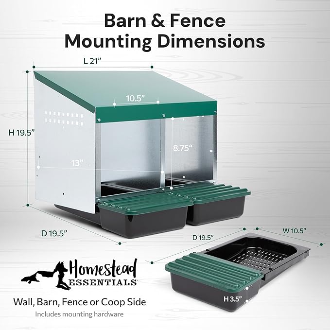 Compact Style 2 Compartment, Forward Rollout & Rollaway, Hen & Chicken Nesting Box with Protective Egg Laying Collection Lids