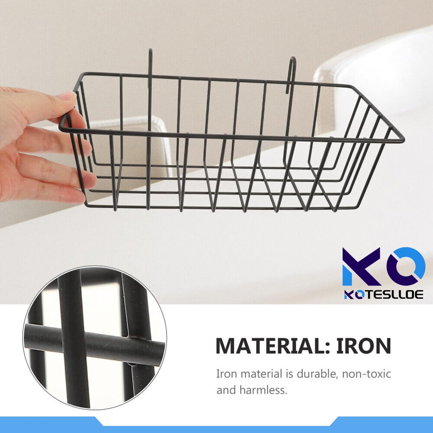 Hay Feeder for Rabbit, Guinea Pig, Bunny, Chinchilla, Heavy-Duty Metal Frame Hay Feeder, Small Animal Basket with Hook Metal Grass Holder Black