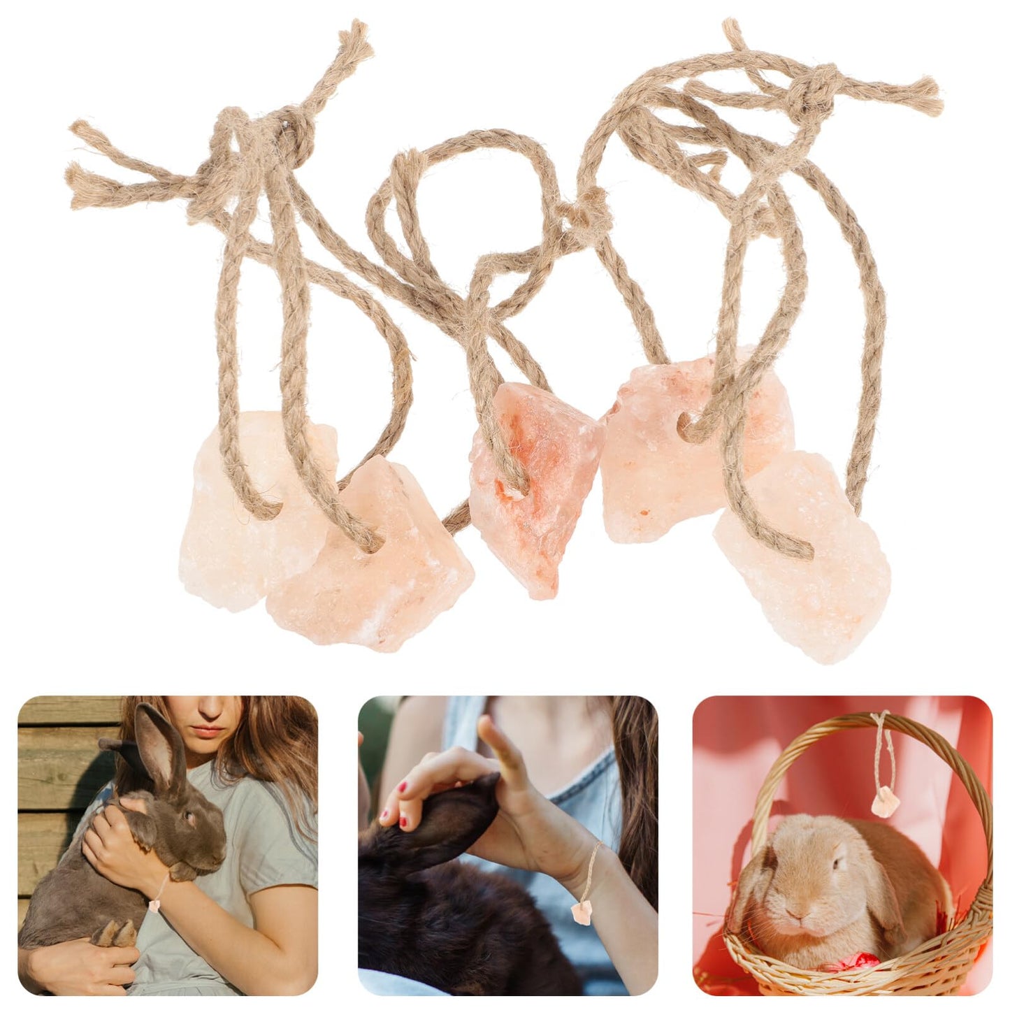 HANABASS 8pcs Salt Lick Blocks Pets Natural Mineral Salts for Hamster Rabbit Bunny Horse Deer Goat Livestock (Random Style)