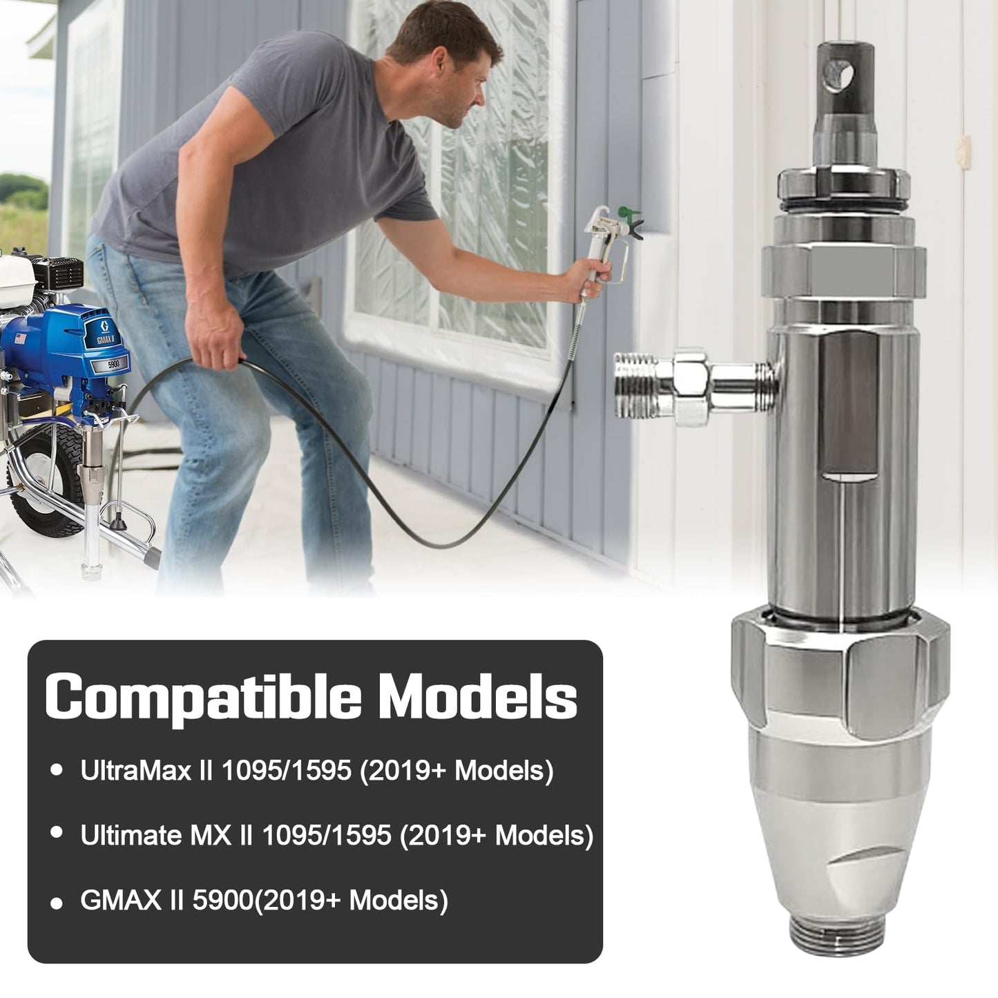 PakaLife 16Y706 Airless Spray Sprayer Pc Pump Parts Compatible with Ultra Max II 1095/1595 GMAX II 5900 Replacement Part Numbers16Y706,287513,248205,(16Y706Airless Sprayer Pump)