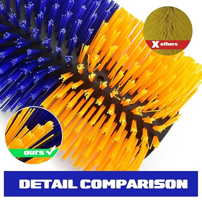 CONLI 2 PCS Livestock Scratching Brush with 4 Screws, Horse Brush with Plastic Bristles for Grooming, Cow Scratcher Goat Scratching Post, Full Massage Grooming Brushes for Horse Sheep Cattle (Yellow)