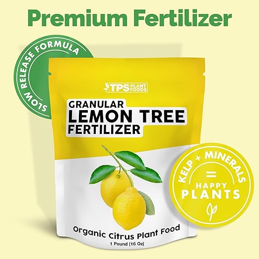 Organic Lemon Tree Fertilizer, Slow Release Dry Granular Fertilizer for Lemon and Citrus Trees - 1 Pound (16 Oz)