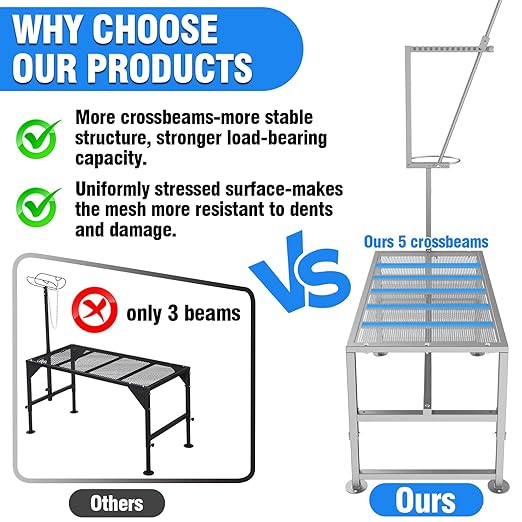 Feed Bin Goat Stand for Milking, 600LBs Goat Milking Stand, Sheep Trimming Hoof Table Iron Silver, Adjustable Size