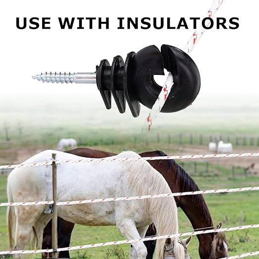 Electric Fence Turbo Wire,6 Braided Copper and stainlee Steel Providing 4X More Conductivity Than polywire,1312Feet Strength 200kg,4mm Diameter, Electric Fence Braided Rope for Horse Fencing