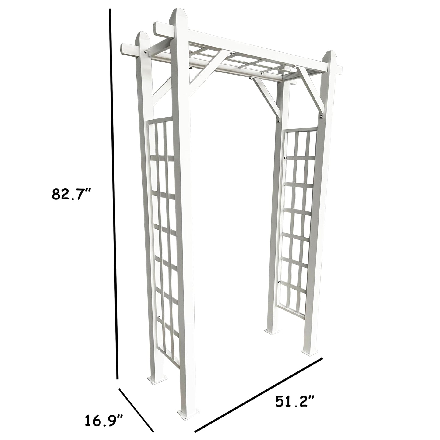 White Modern Aluminum Garden Arbor Arch