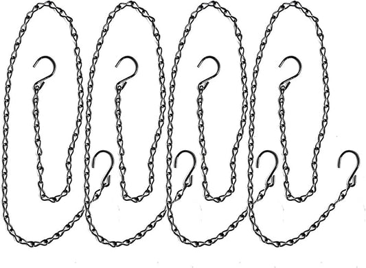 4Pcs Heavy Duty S Hook Steel Hanging Harness Chain for Hanging Poultry Drinker Feeder, Adjustable 40" Long, Tested Hold 30lb Weight