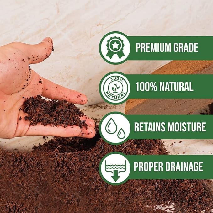 Coco Coir Husk Chips 2-Pack – 2.4 Cu. Ft. Compressed Coconut Coir Bricks, 10 lb. Natural Substrate for Indoor & Outdoor Use, Orchid Bark Alternative, Orchid Potting Mix, Indoor Plant Soil