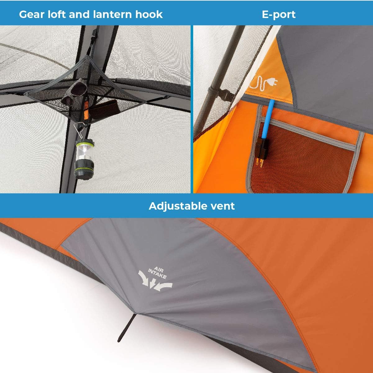CORE 6 Person Cabin Tent with Screen Room | Portable Family Tent with Carry Bag for Outdoor Car Camping | Included Gear Loft for Camping Accessories