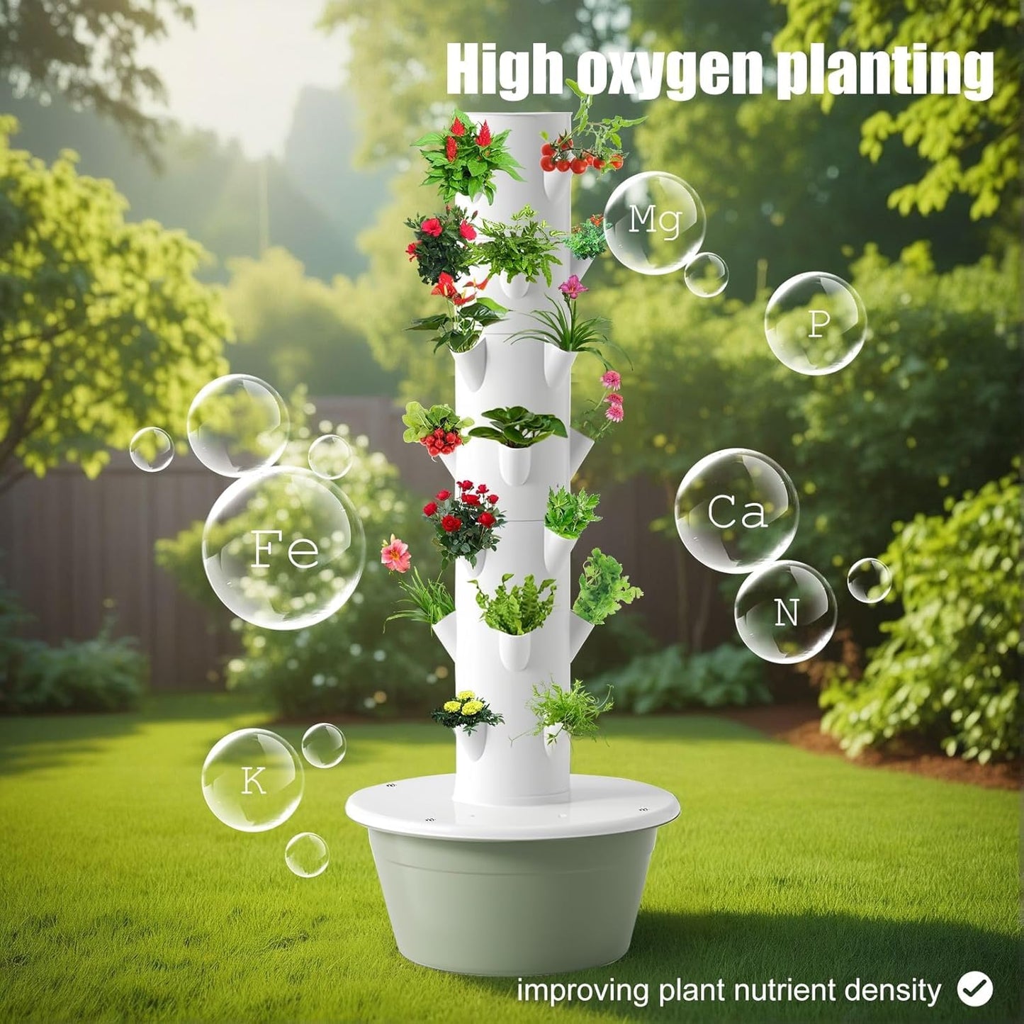 TIRUSS Hydroponic Growing Kit System with 4 LED Grow Lights,Hydroponics Tower Set, 7 Layer 28 Pots Planter, Vertical Hydro Tower Indoor Herb Garden Kit for Lettuce, Veggies, and Fresh Greens