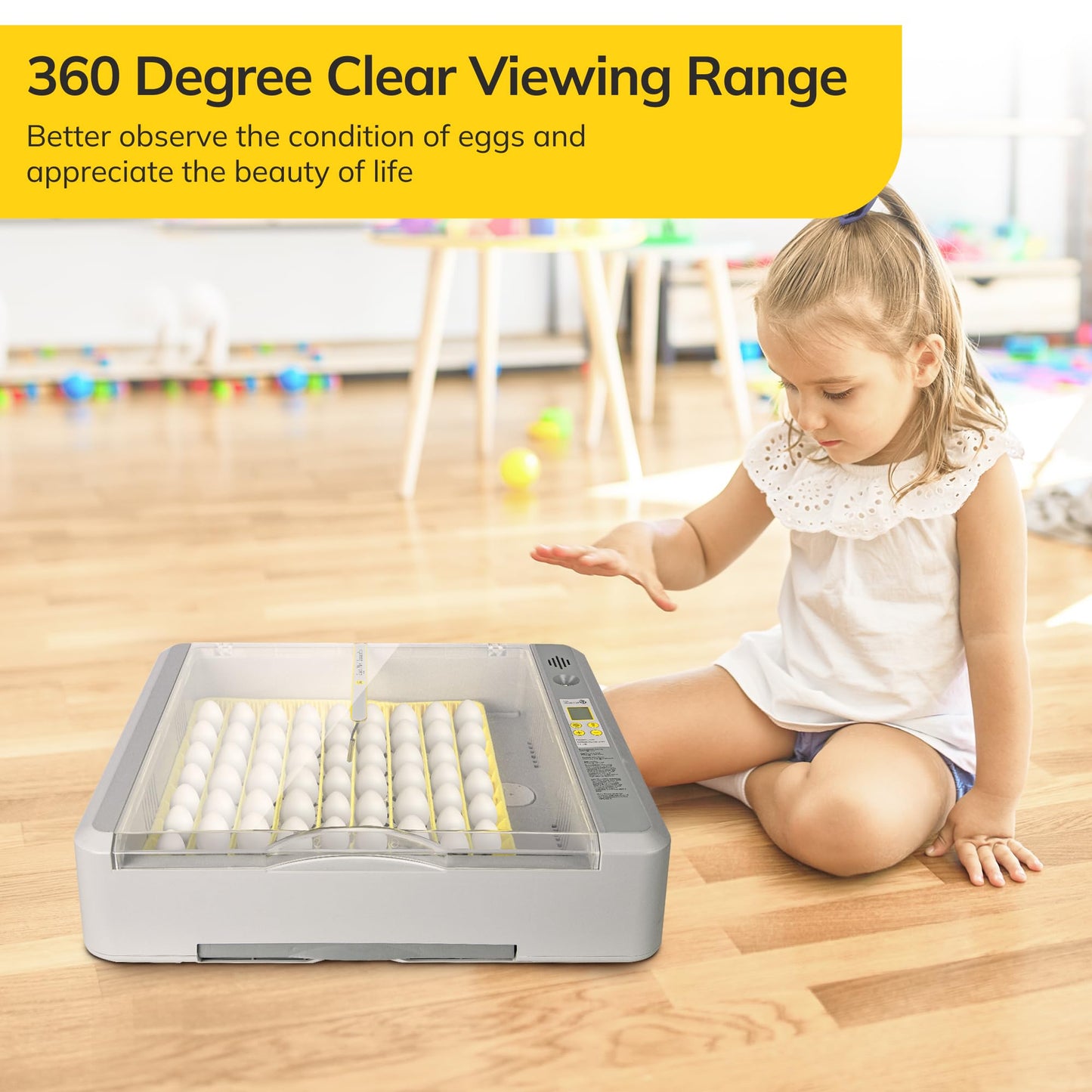 36-60 Egg Incubator with Automatic Egg Turning and Humidity Control, Chicken Egg Incubator with Digital Display, Adjustable Egg Incubators for Hatching Eggs Include Chicken Duck Quail Eggs