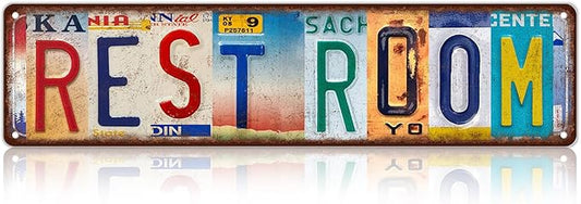Vintage Rest Room Metal Tin Signs Street Signs Home Wall Decor 16 x 4 Inches