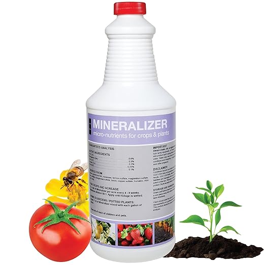 GGO Mineralizer Organic Plant Fertilizer with Mycorrhizal Fungi – Hydroponic Nutrients and Plant Food for Houseplants, Vegetables, and Gardens – Micro & Macro Nutrients and Minerals – Made in USA
