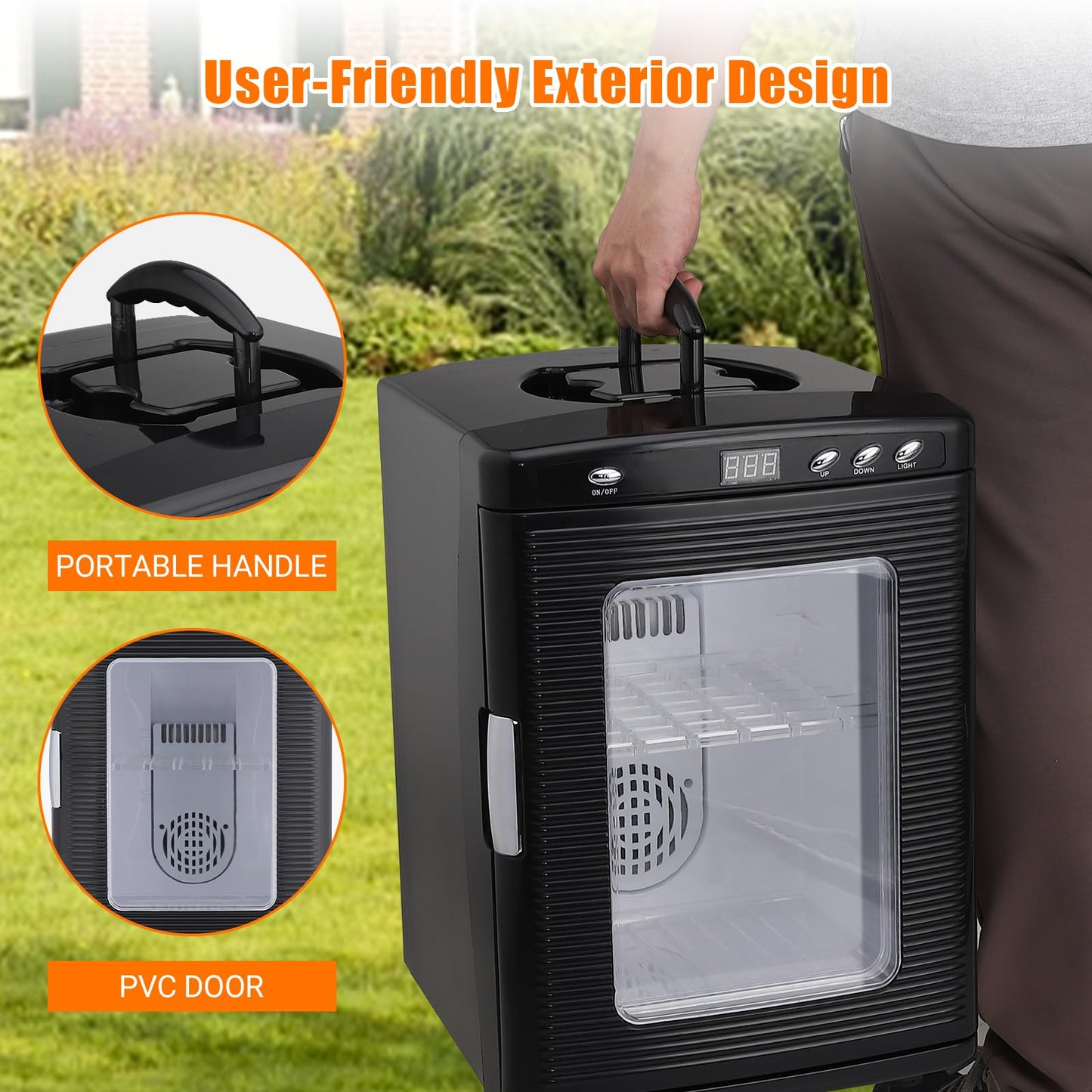 25L Reptile Incubator for Hatching Eggs - Portable Scientific Laboratory Incubator, Temperature Controlled 10°C-60°C for Small Reptiles, Cooling and Heating Digital Incubator, 12V/110V Black