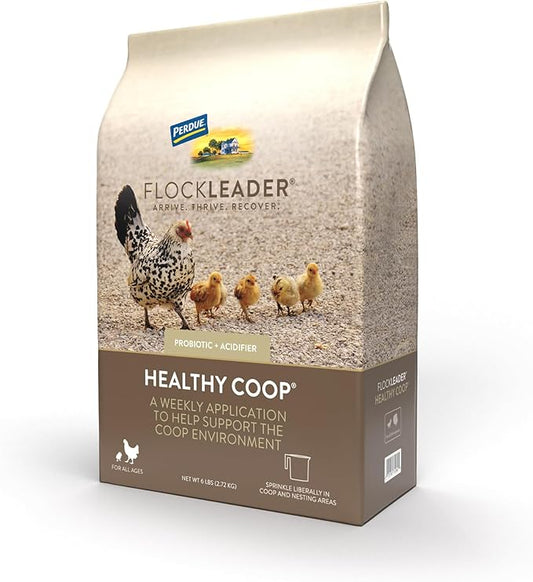 Healthy Coop, Litter Additive for Chicken Coop with Probiotic & Acidifier, Reduces Odor, Wetness & Bacteria, 6lbs