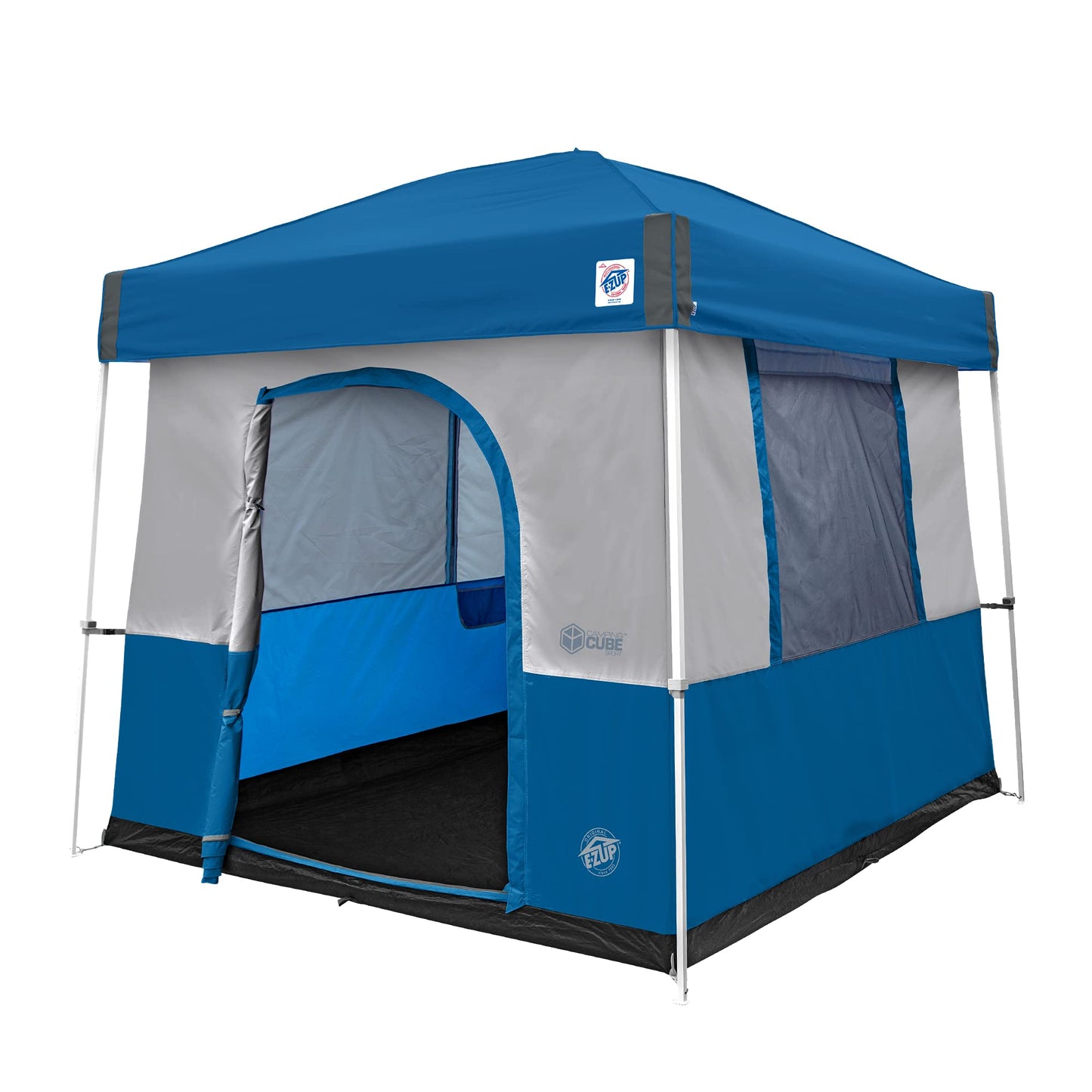 E-Z UP Camping Cube Sport, Converts 10' Angled Leg Canopy into Camping Tent, Royal Blue (Canopy/SHELTER/Poles NOT Included)