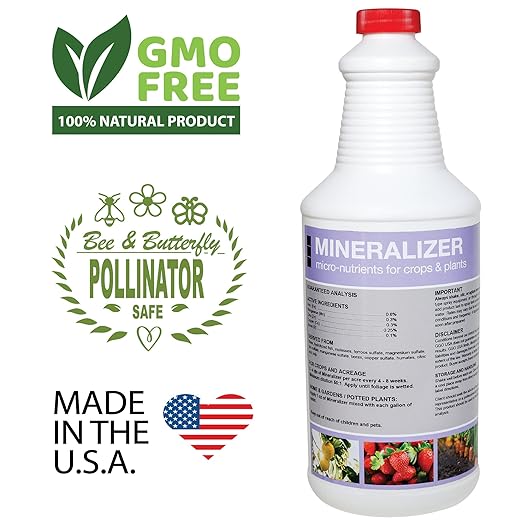 GGO Mineralizer Organic Plant Fertilizer with Mycorrhizal Fungi – Hydroponic Nutrients and Plant Food for Houseplants, Vegetables, and Gardens – Micro & Macro Nutrients and Minerals – Made in USA