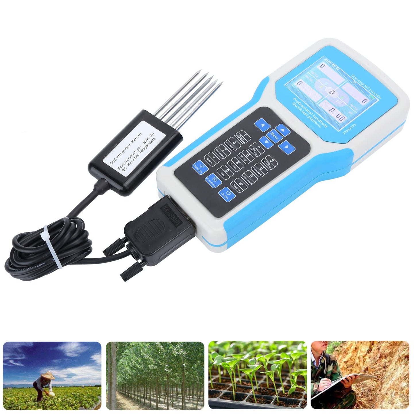 Fdit Soil Tester 240V Intelligent Npk English Version Handheld Phnitrogen Soil Detector for Soil Test Kits