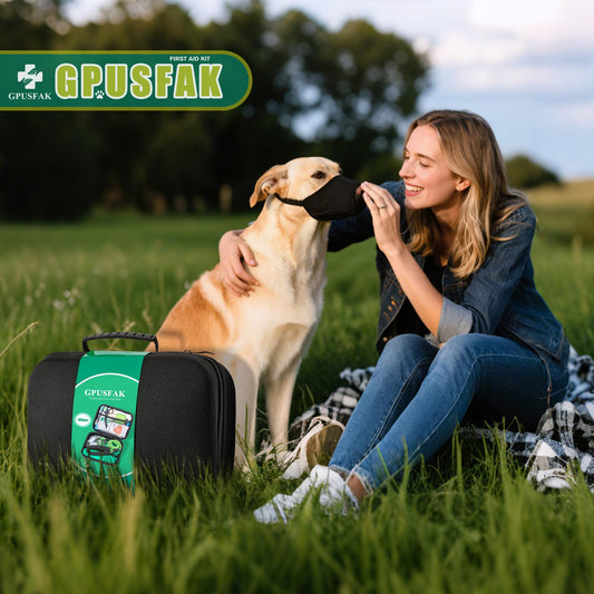GPUSFAK Pet First Aid Kit for Dogs - Pet Emergency Kit for Camping Hiking Traveling Hunting and Sports (Green)