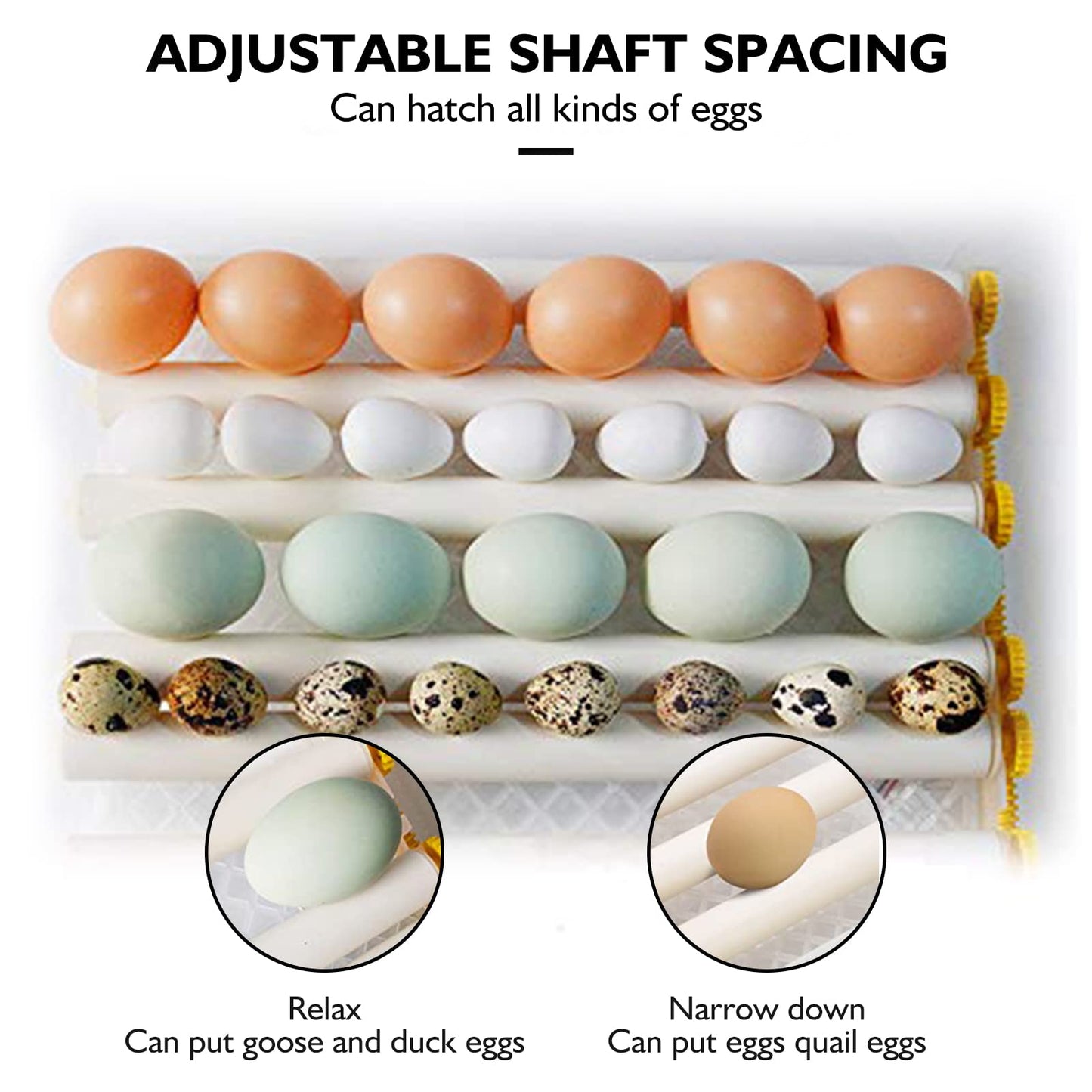 Egg Incubator,Egg Incubator with Automatic Egg Turning and Humidity Control,Poultry Hatcher for Chickens Ducks Birds (128 Eggs)