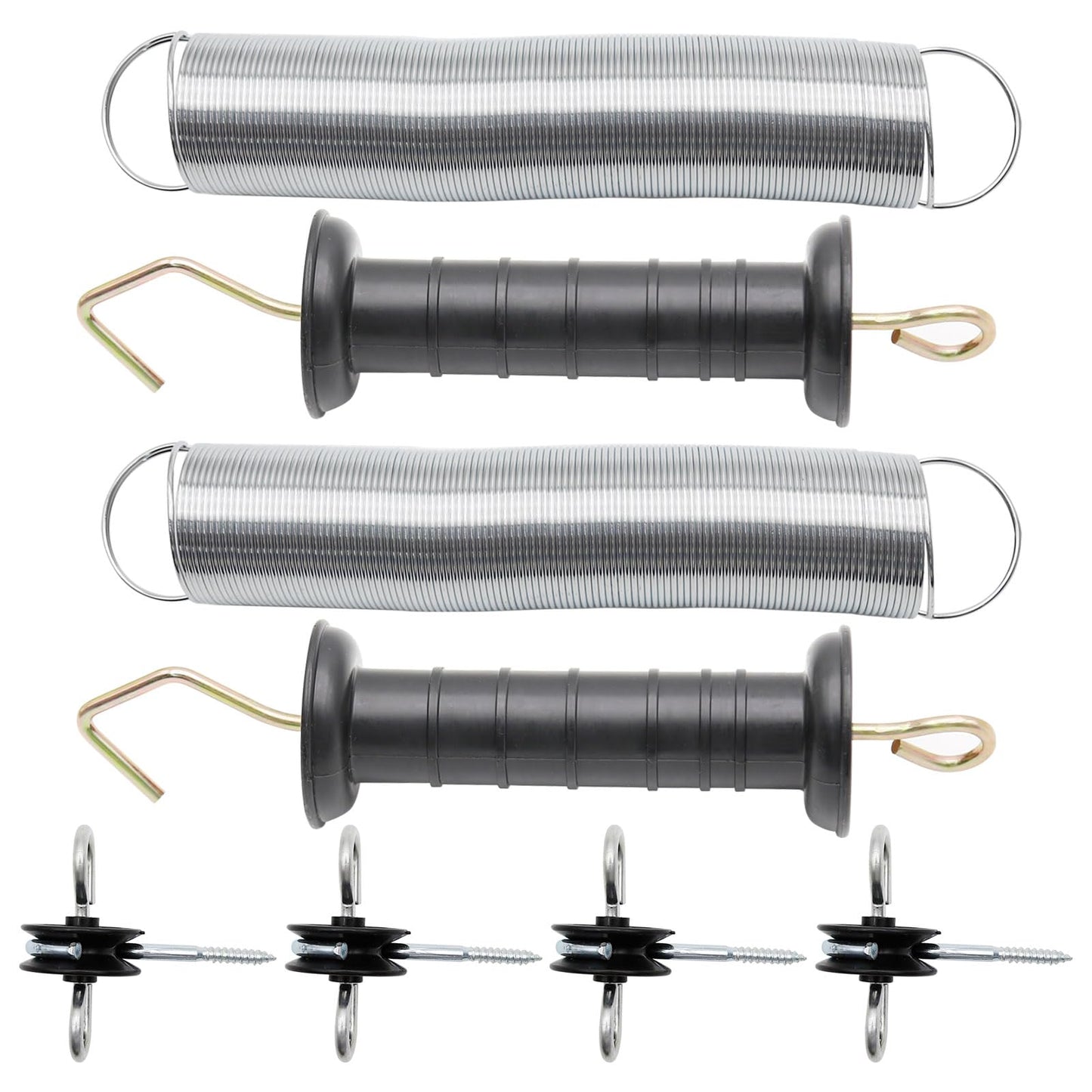 Anxingo 2 Set of Electric Fence, Handle Set with Anchors, Spring Gate Handle Set with 16 feet Tension
