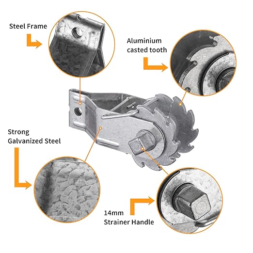 Electric Fence Wire Strainer, 10PCS Heavy Duty Inline Wire Tensioner, Wire Ratchet Tensioner for Electric Fence, Farm Fence