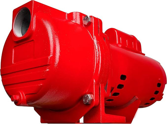 Red Lion RL-SPRK150-BR 115/230-Volt, 1.5 HP, 71 GPM Cast Iron Sprinkler/Irrigation Pump with Brass Impeller, Red, 97101502