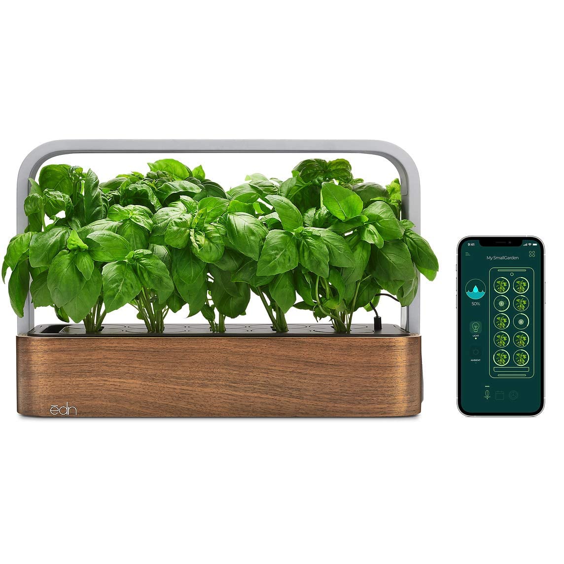 EDN SmallGarden with Basil SeedPods, Indoor Grow Smart Garden for iOS Devices - Fresh Home Grown Herbs, Plants and Flowers - Grow up to 10 Different Plants at Once