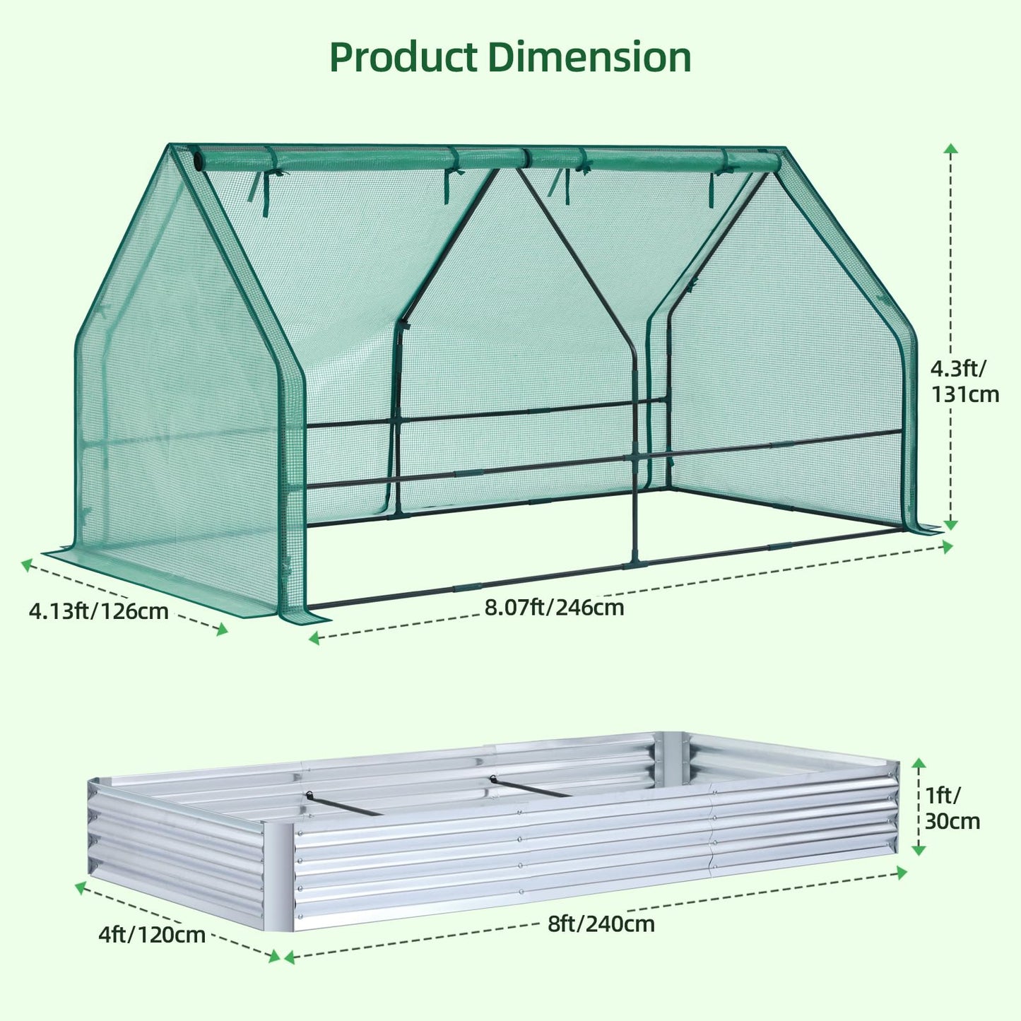 Ohuhu Mini Greenhouse + Raised Garden Bed with Greenhouse