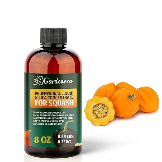 𝐏𝐑𝐄𝐌𝐈𝐔𝐌 Liquid Silica Plant Supplement - 8oz (250mL) - Squash Plants Liquid Silica Boost Fertilizer - Stronger Stems & Healthy Leaves for Indoor & Outdoor Squash Plants (Makes 45 Gallons)