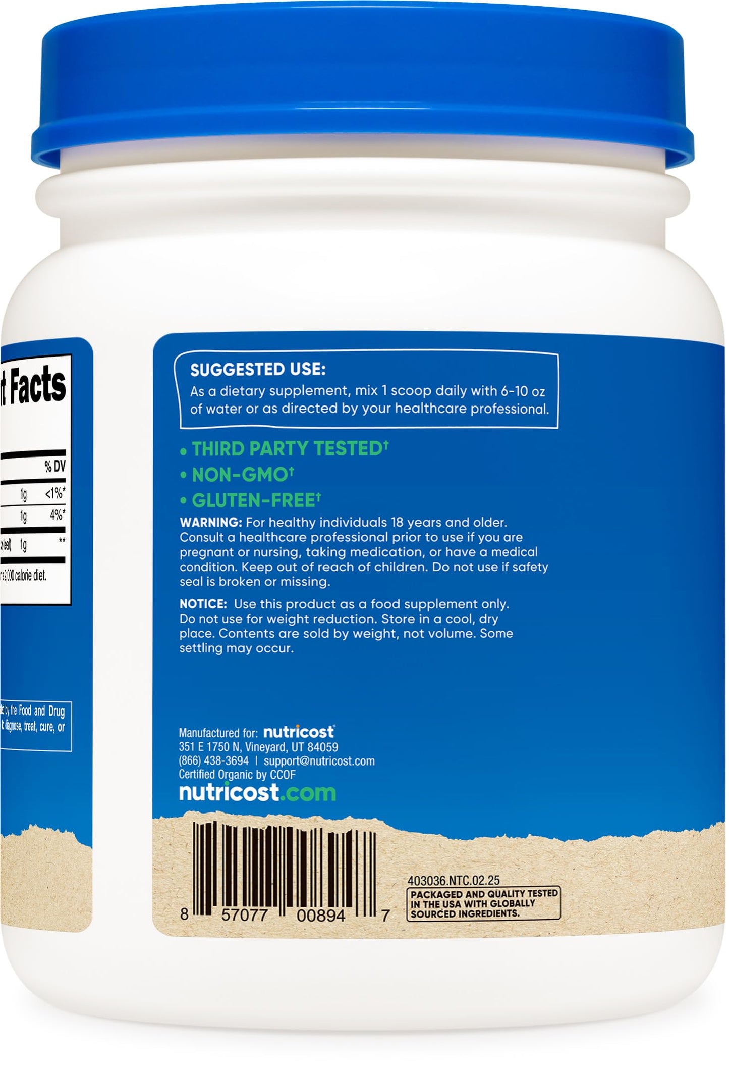 Nutricost Organic Alfalfa Powder 1LB - USDA Certified 100% Organic, Vegetarian, Non-GMO, Gluten Free