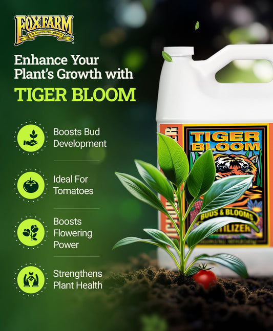 FoxFarm Liquid Nutrient Trio Hydro Formula: Big Bloom, Grow Big Hydro & Tiger Bloom - for Hydroponic Gardening, Green Growth, Buds & Late-Season Flowers, (3-1 Gallon Bottles)