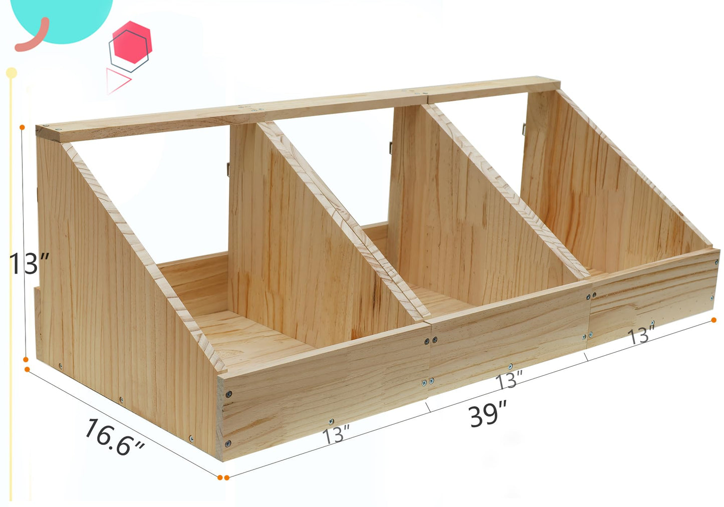 Hens Nesting Box, 3 Packs Single Compartment Solid Wood Chicken Nesting Boxes for UP to 15 Hens, Large Duty Laying Nest Box for Duck and Poultry (3 Packs)