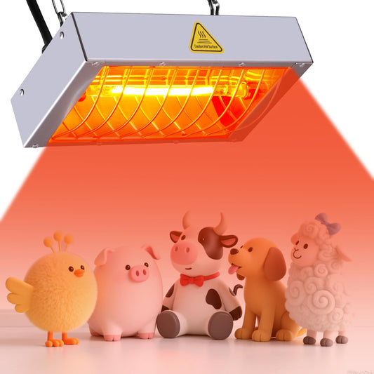 FRYPLS Chicken Coop Heat Lamp,400W High-Power Adjustable Chicks House Brooder Heater Warmer Lamp for Supplies Livestock,Heats Faster,Stays Hotter Longer (L9xW6xH2 inch)