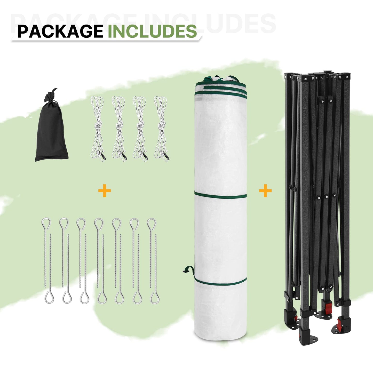 EAGLE PEAK Instant Pop-up Greenhouse, Indoor Outdoor Plant Gardening Green House, Roll-Up Zipper Doors and Side Windows, Heavy Duty Walk in 8x6 ft, Woven PE Top, White